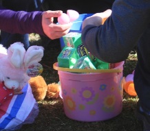 A bucket of goodies from the easter egg hunt